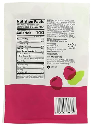 365 by Whole Foods Market Raspberry Filled Dark Chocolate Square 8 Count, 0.5 OZ