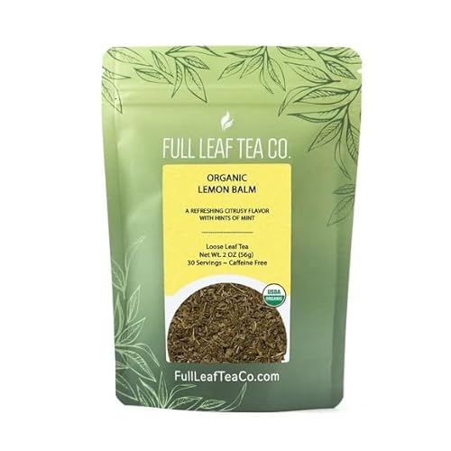 Organic Lemon Balm Loose Leaf Tea - 1oz Bag (Approx. 15 Servings) | Full Leaf Tea Co.