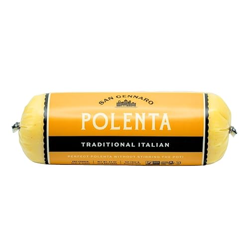 Traditional Italian Polenta Tube by San Gennaro | Gluten Free Cornmeal | Made from Yellow Corn Non-GMO Ingredients for Authentic Flavor | Ready