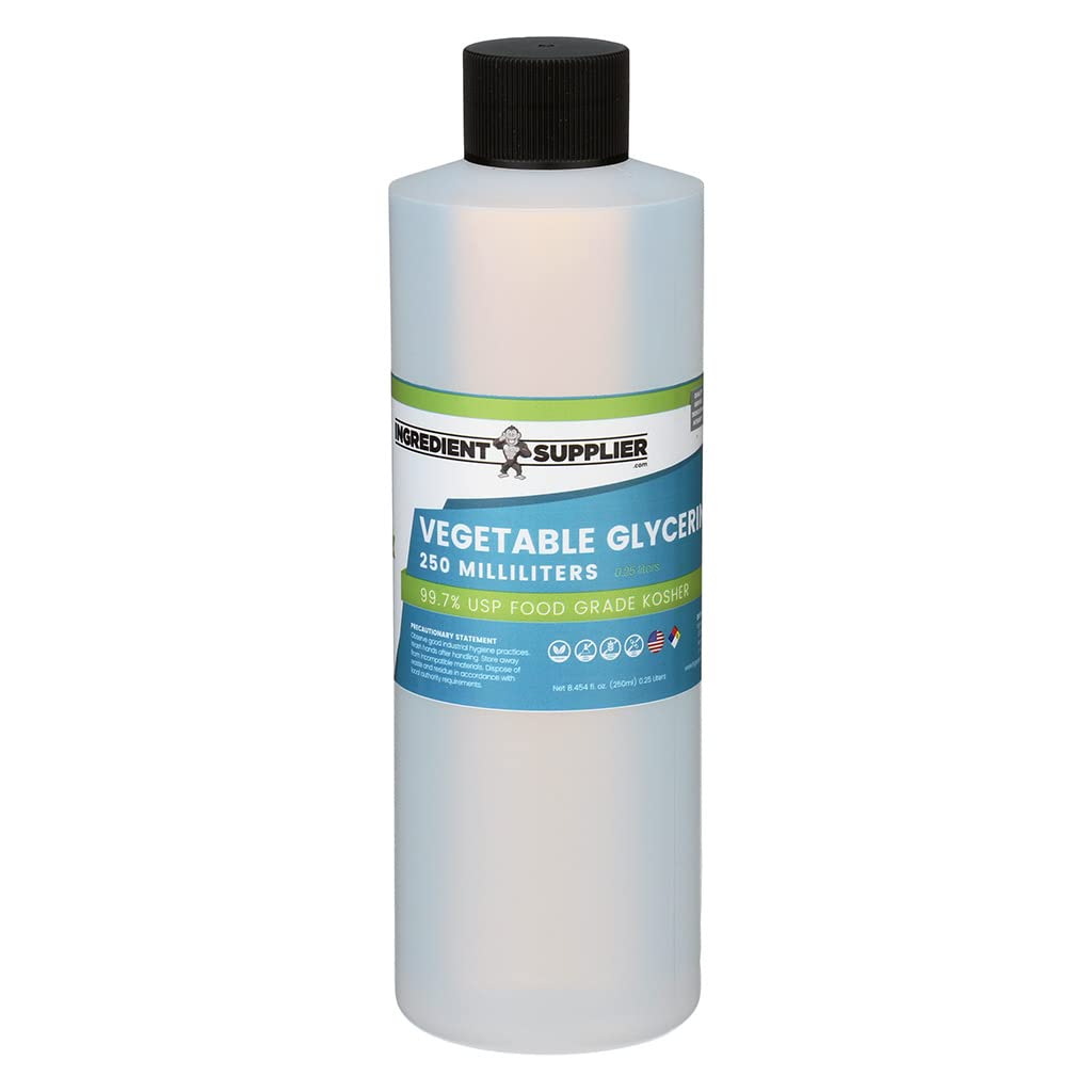 Vegetable Glycerin - 250mL (8.45 oz.) - Pure USP Food and Pharmaceutical Grade - Non GMO - Vegan - Sustainable Palm Derived - Humectant, Crafts, DIY
