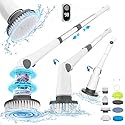 Electric Spin Scrubber, New Cordless Power Tub Scrubber with Long Handle,101 Lbs Strong Torque Shower Brush with 8 Heads, 2 Speed Mode 3 Adjustable