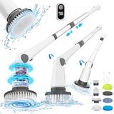 Electric Spin Scrubber, New Cordless Power Tub Scrubber with Long Handle,101 Lbs Strong Torque Shower Brush with 8 Heads, 2 Speed Mode 3 Adjustable