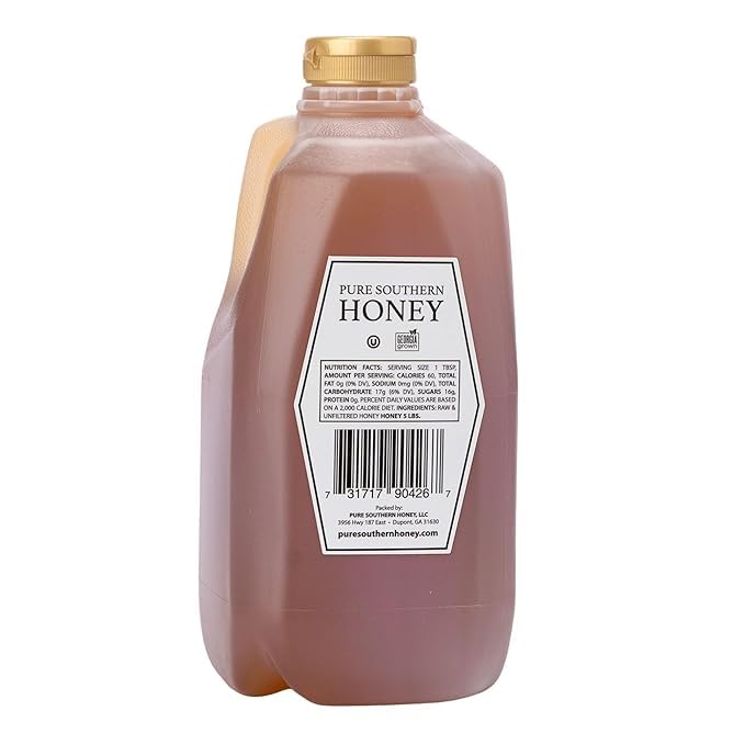 5 lbs. 100% Raw & Unfiltered Gallberry Honey - American Made by Pure Southern Honey