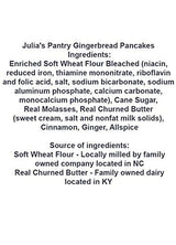 Gingerbread Pancake Mix, 10oz Cloth Gift Bag, Made from Scratch Recipe One Package