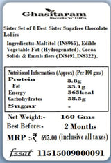 Ghasitaram Gifts Rakhi Gifts for Brothers Rakhi Gifts for Sister Set of 8 Best Sister Sugafree Chocolate Lollies