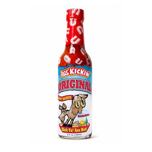 Ass Kickin’ Original Habanero Hot Sauce (5 oz) - Serrano & Habanero Blend - Medium Heat Gourmet Hot Sauce for Tacos, Wings & Pizza