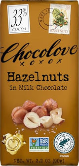 Chocolove, Bar Milk Chocolate Hazelnuts, 3.2 Ounce