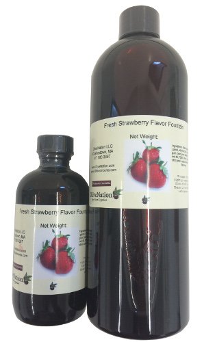 OliveNation Fresh Strawberry Flavor Fountain, Sugar Free, Water Soluble Beverage Flavoring for Ice Cream, Soda, Baked Goods, Non-GMO, Gluten Free