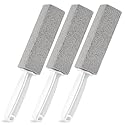 3 Pack Pumice Stone for Toilet Bowl Cleaning with Handle, Scouring Stick Remove Toilet Bowl Hard Water Rings, Calcium Buildup and Rust for Cleaning