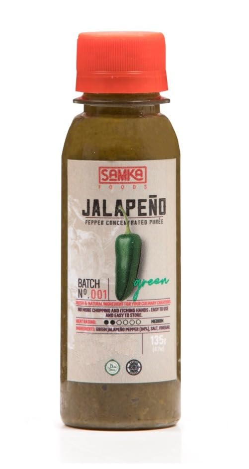 Samka Foods Green Jalapeño Pepper Concentrated Puree Sauce, Natural Spicy Bitter Paste - 500 g