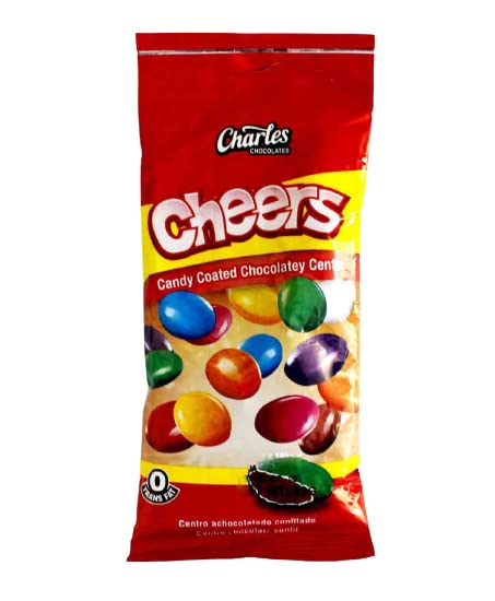 Charles Bite Size Chocolate Candy - 50g Product of Jamaica (Charles Cheers 50g Candy Coated Chocolate in Center) 6 Pack
