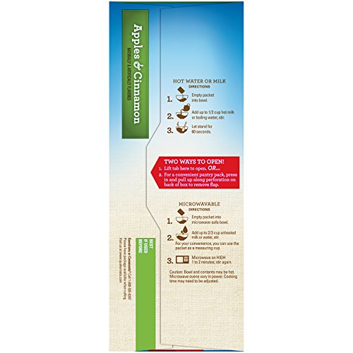 Quaker Instant Oatmeal, Apples & Cinnamon, Breakfast Cereal, 15.1 Ounce, (Pack of 4)