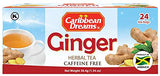Caribbean Dreams Instant Ginger Tea, 100% Ginger Root, 24 Tea Bags (Pack of 3) - Total 72 Tea Bags