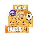 MOSH Peanut Butter Crunch Keto Protein Bars, High Fiber, Low Carb, Gluten Free, High Protein, Brain Healthy Snack, 12 Count