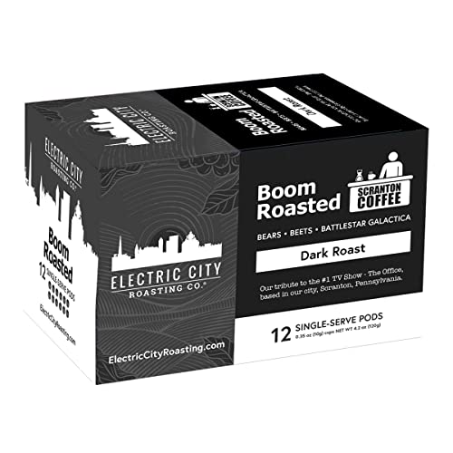 Boom Roasted Coffee, Single Serve K-Cup Pods, Keurig Compatible, Dark Roast, Electric City Roasting, The Office Gifts, Specialty Coffee