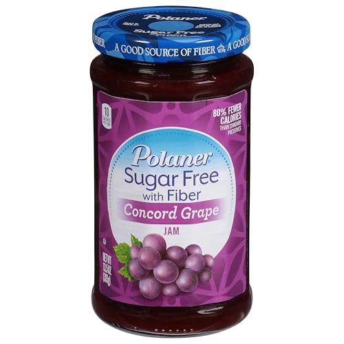 Polaner Sugar Free with Fiber, Grape Jam, 13.5 Ounce