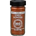 Morton & Bassett 100% Organic Chili Powder | Robust Blend for Tacos, Chili & Tex-Mex Dishes | Gluten Free, Salt Free, Non-GMO | 2.1 oz Jar