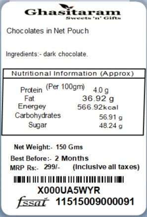 Ghasitaram Gifts Diwali Gifts Diwali Chocolate - Chocolates in Net Pouch