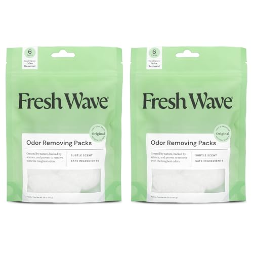 Fresh Wave Odor Eliminating & Deodorizing Packs | 2 Bags of 6 Each | Safer Odor Relief for Small Spaces | Natural Plant-Based Odor Eliminator | Odor