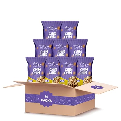 Titi's Kitchen Crunchy ChinChin Snacks, Nigerian Sweet Taste Fried Cookie (Case of 50)