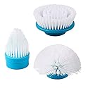 Replacement Brush Heads for Hurricane Spin Scrubber with Multi-Function Set of 3?Flat,Dome,Corner? and Adapter for Bathroom, Floor, Wall and Kitchen