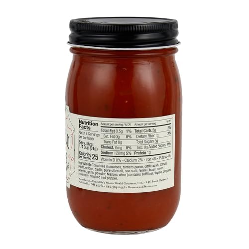 Brownwood Farms Old Pizza Red Sauce With Malbec Wine, Gluten Free, 16oz