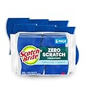 Scotch-Brite Zero Scratch Scrub Sponge, 6 Kitchen Sponges for Cleaning Around the Home, Bathroom & More, Scratch-free Dish Scrubber, Multi-surface