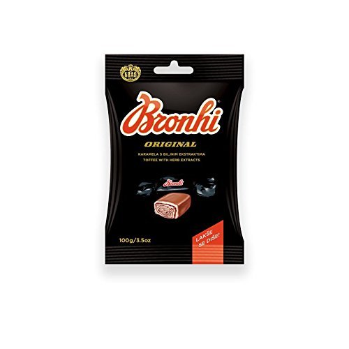 Kras Bronhi Toffee with Herb Extracts 100 gr (Bronhi lakse se dise), 10.5oz, Pack of 3