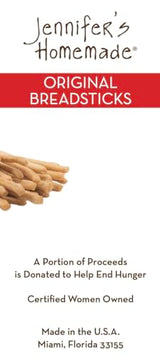 JENNIFERS HOMEMADE Original Breadsticks, VEGAN All Natural, Made with extra virgin olive oil, Crunchy and delicious snack, 5 OZs