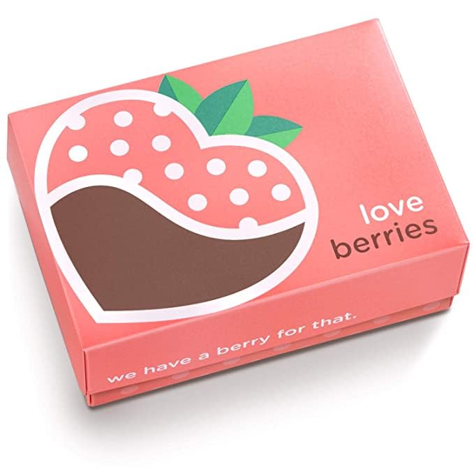 Chocolate Covered Strawberries Gift Box - 12 Count Gourmet Strawberries with “LOVE YOU” Message - Romantic Gift for Valentine’s Day, Anniversaries