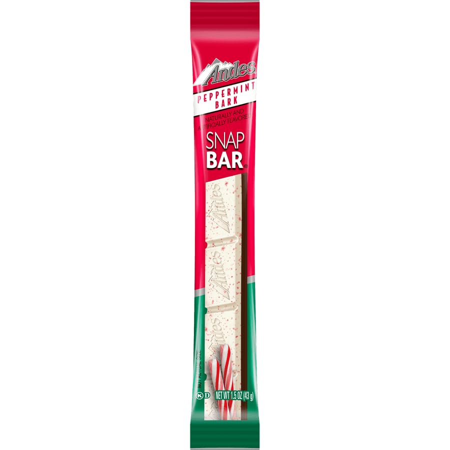 Peppermint Bark Snap Bars - 3 Pack - Creamy Chocolate with Crushed Peppermint - 1.5 oz Each - Holiday Mint Candy Bar for Gifting, Stocking Stuffers