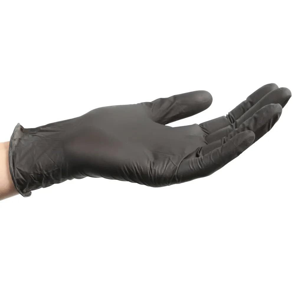 ForPro Disposable Nitrile Gloves, Chemical Resistant, Powder-Free, Latex-Free, Non-Sterile, Food Safe, 4 Mil, Black, X-Large, 1000-Count