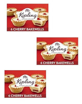 AMBARII Cherry Bakewell, Traditional British Pastry Tarts, 6 tart, Pack of 3