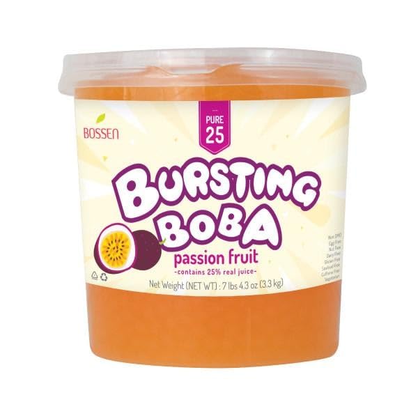 Bossen Bursting Boba Pure25 filled with a refreshing fruity liquid that creates a burst of flavor in your mouth Make in Taiwan 7.04 lb Each Pack (1