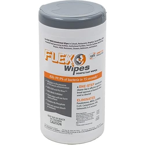 Flex Wipes Disinfectant Wipes 125 Ct Case of 6