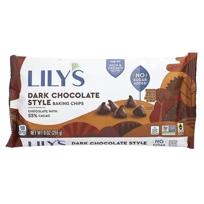 Lily's Chocolate Stevia Sweetened Dark Chocolate Baking Chips, 9 OZ