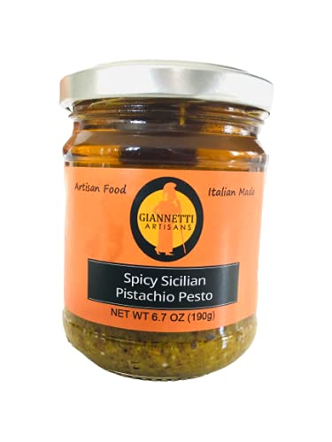 Giannetti Artisans Sicilian Pistachio Pesto - Plain & Spicy - Imported from Italy (Spicy, 3-Pack)
