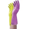 Mr. Clean Duet, Natural Latex, Beaded Cuff, Cotton Flock Lining, Non-Slip Grip Gloves, Medium