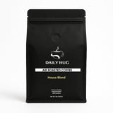 Daily Hug House Blend Coffee, 12oz Medium Roast Whole Bean - Air Roasted Small Batch, Notes of Milk Chocolate, Toasted Nuts, Brown Sugar & Citrus