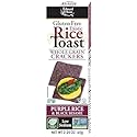 Edward & Sons Exotic Purple Rice & Black Sesame Rice Toast - Oven Baked, Whole Grain, Plant-Based, Gluten Free, Low Fat - 2.25 Oz (Pack of 12)