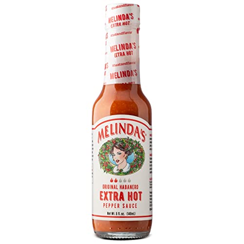 Melinda’s Original Habanero Extra Hot Sauce - Made with Habanero Peppers, Carrots, Onion, Vinegar & Garlic - Keto, Vegan, Gluten Free Hot Sauce - 5oz