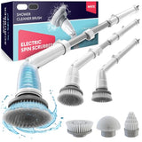 Electric Spin Scrubber, 360 Cordless Powerful Scrub Brush for Cleaning Bathroom, Tile, Floor, Tub & Shower with Adjustable Extension Handle and 3