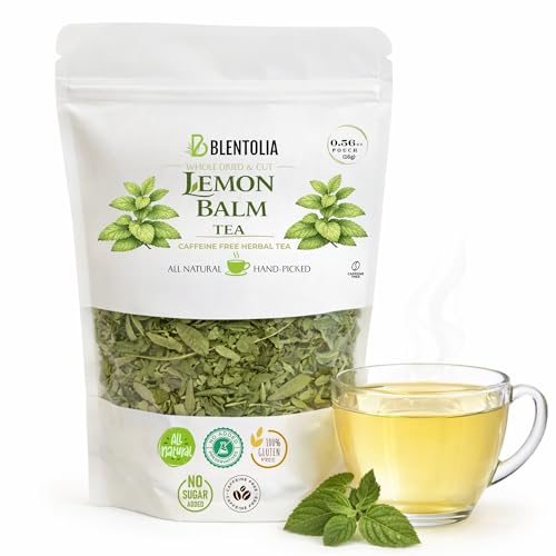 Blentolia Melissa Lemon Balm Leaf - Calming Herbal Tea - Caffeine-Free, 100% Natural - Soothing Lemon Flavor - Loose Leaf Herbal Infusion - 16g
