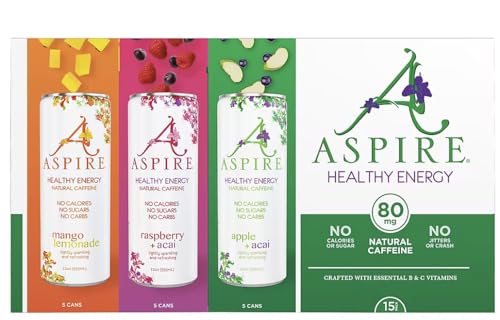 Aspire Healthy Energy Drinks Variety Pack, 15 pk./12 oz