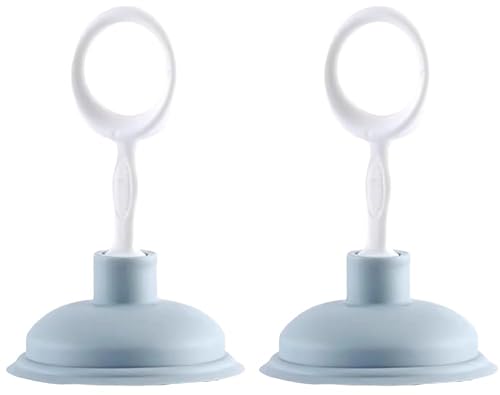 2 Pcs Blue Sink Plunger,Bathroom Small Drain Plunger Portable Kitchen Sink Drains Suction Cup Liquid Plumber Clog Remover Easy To Unclog,Drain