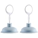2 Pcs Blue Sink Plunger,Bathroom Small Drain Plunger Portable Kitchen Sink Drains Suction Cup Liquid Plumber Clog Remover Easy To Unclog,Drain