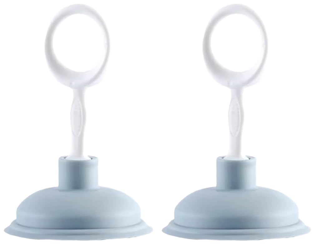 2 Pcs Blue Sink Plunger,Bathroom Small Drain Plunger Portable Kitchen Sink Drains Suction Cup Liquid Plumber Clog Remover Easy To Unclog,Drain