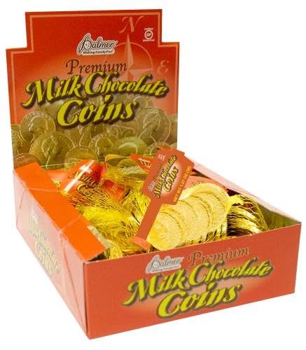 R.M. Palmer Milk Chocolate Gold Coin Half Dollars, Bulk Bag, Fun Sized, Treats, Candy, and Snacks (1 Pound, 12 Mesh Packs)