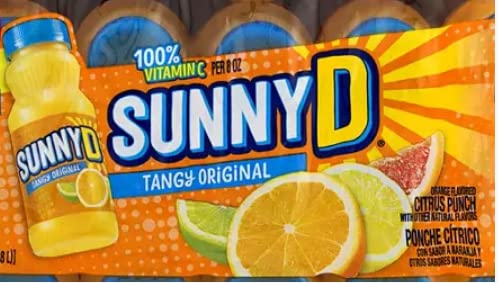 BEEQ BOX - Pack of 12 SunnyD Tangy Original Orange Flavored Citrus Punch (6.75 fl. oz. bottle,)