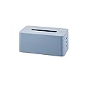 SUNGFINE Plastic Paper Facial Tissue Rectangular Facial Tissue Dispenser Box Holder with Bottom, Bathroom Vanity Countertops Desks Office (Blue